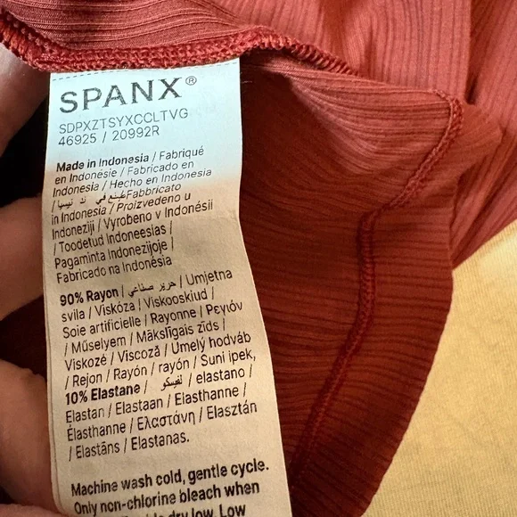 SPANX Ribbed Crew Neck Top in Rustic Red - Picture 8 of 8